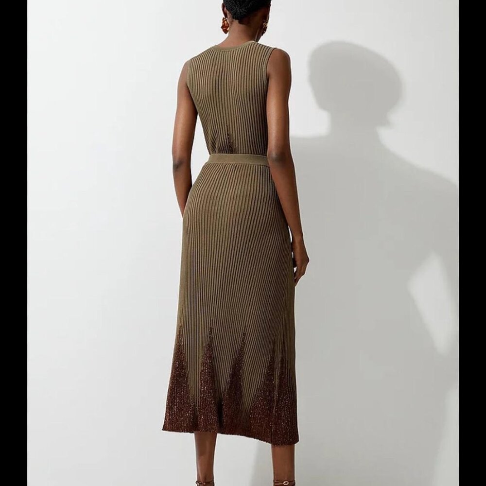 Viscose Blend Shimmer Knit Top and Bottom Co-Ord - Picture 2 of 4